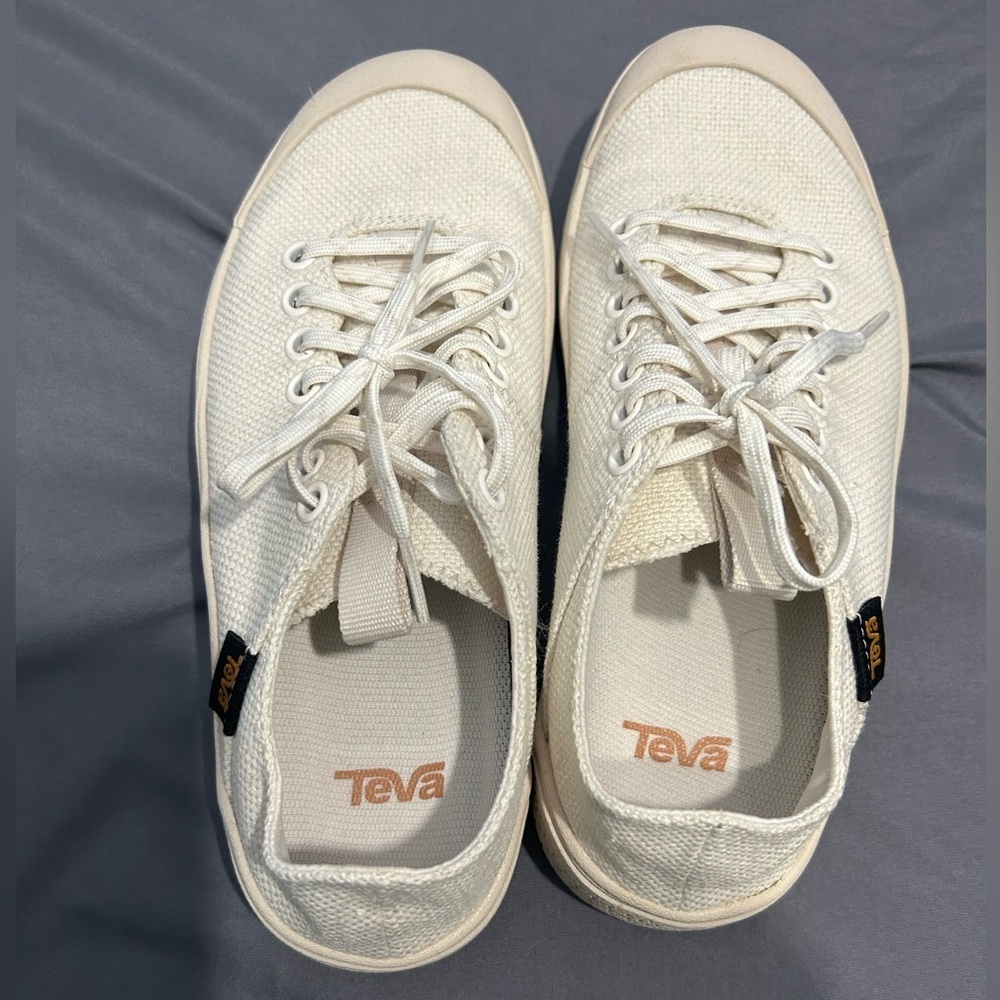 Teva Terra Canyon Mesh Cream Canvas Sneakers Womens Size 5.5 Men’s Size 4 Hiking - Picture 5 of 7